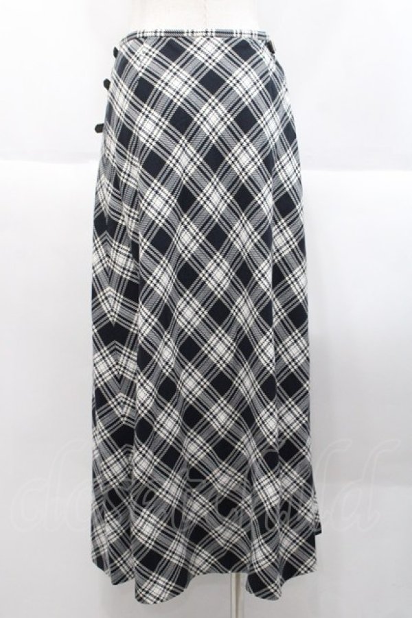 画像2: INGEBORG / セットアップスカート  斜めチェック黒白 I-25-10-18-095-LO-SK-SA-ZI (2)