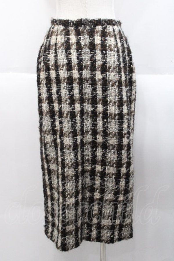 画像2: INGEBORG / ツイードペンシルスカート M ブラウン I-25-10-18-096-LO-SK-SA-ZI (2)