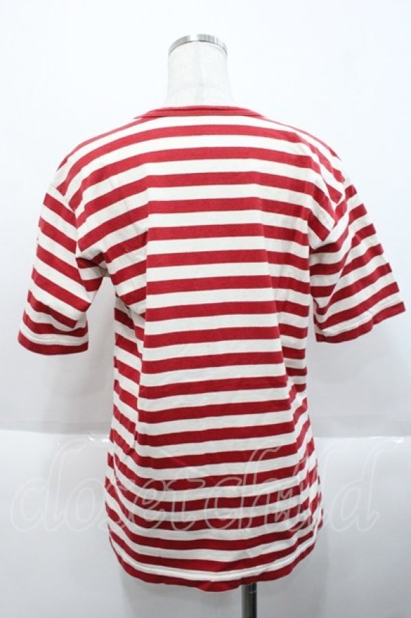 画像2: PINK HOUSE / ボーダー半袖Tシャツ L レッド I-25-10-18-021-LO-TS-SA-ZT239 (2)