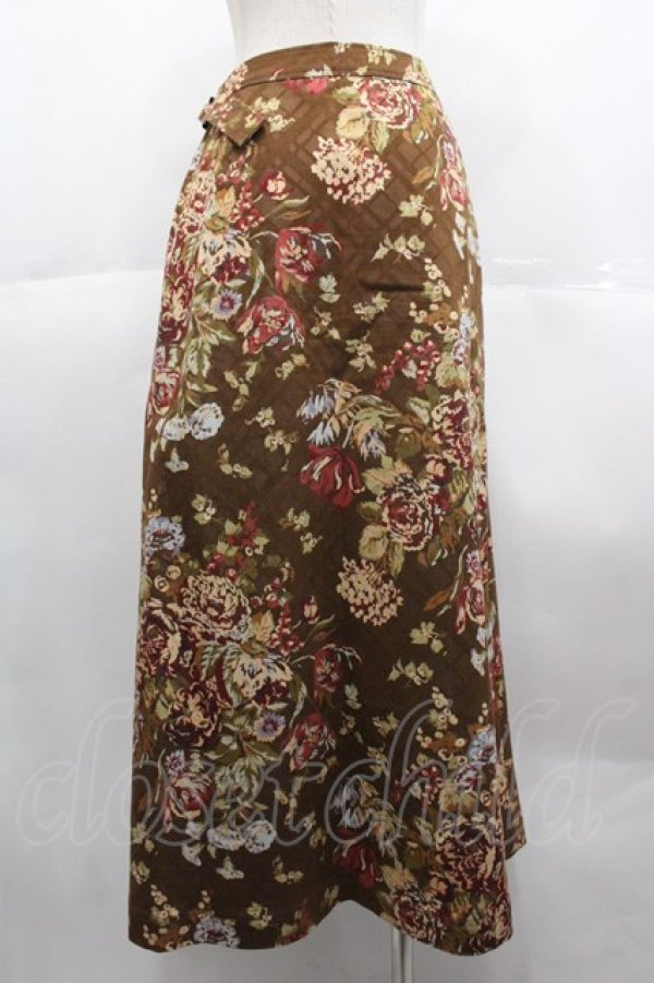 画像2: INGEBORG / セットアップスカート  フラワーブラウン白 I-25-10-18-102-LO-SK-SA-ZI (2)