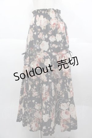 画像: INGEBORG / プリントスカート  赤フラワー I-25-10-18-104-LO-SK-SA-ZI