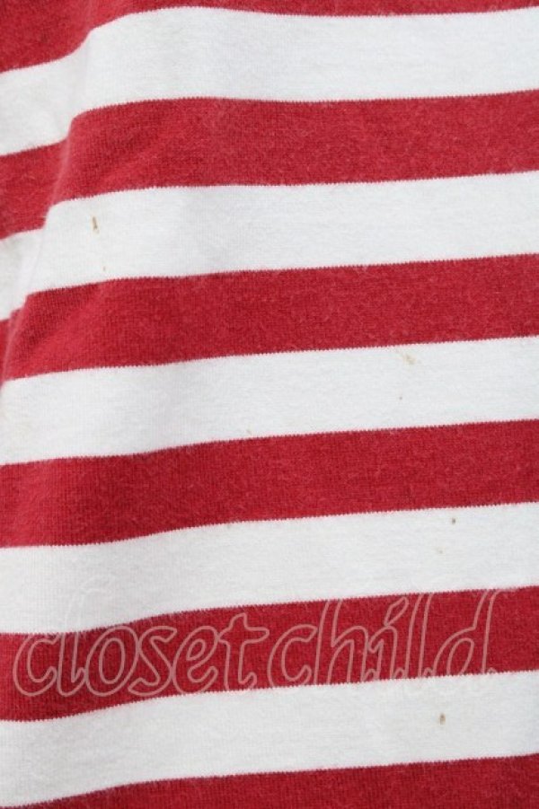 画像4: PINK HOUSE / ボーダー半袖Tシャツ L レッド I-25-10-18-021-LO-TS-SA-ZT239 (4)