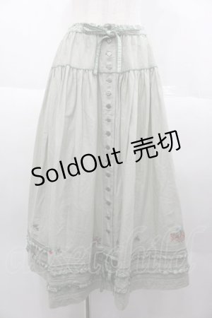 画像: PINK HOUSE / クロスステッチ刺繍使いスカート  ハッカ I-25-10-18-114-LO-SK-SA-ZI