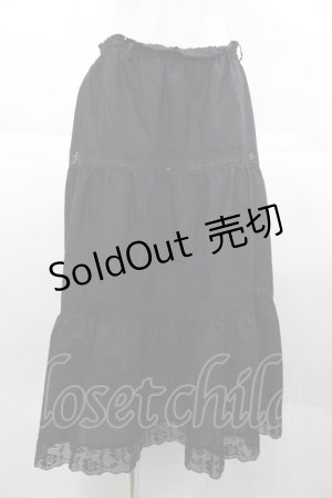 画像: INGEBORG / レース切り替えスカート  黒 I-25-10-18-115-LO-SK-SA-ZI
