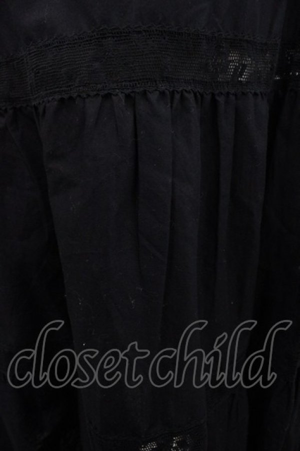 画像3: INGEBORG / レース切り替えスカート  黒 I-25-10-18-115-LO-SK-SA-ZI (3)