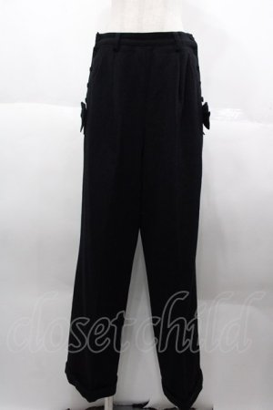 画像: INGEBORG / サイドリボンボタンパンツ M 黒 I-25-10-18-119-LO-PA-SA-ZI