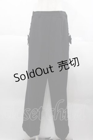 画像: INGEBORG / サイドリボンボタンパンツ M 黒 I-25-10-18-119-LO-PA-SA-ZS