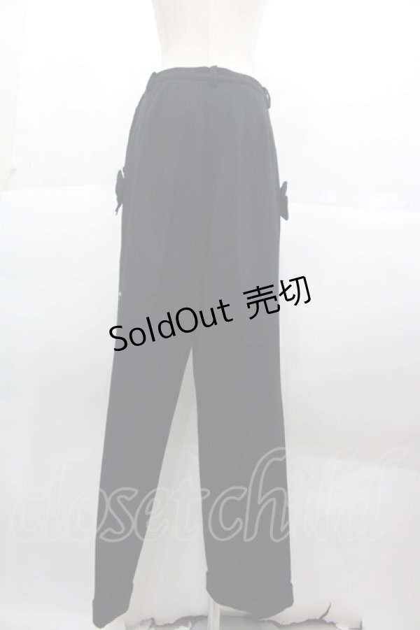 画像2: INGEBORG / サイドリボンボタンパンツ M 黒 I-25-10-18-119-LO-PA-SA-ZS (2)