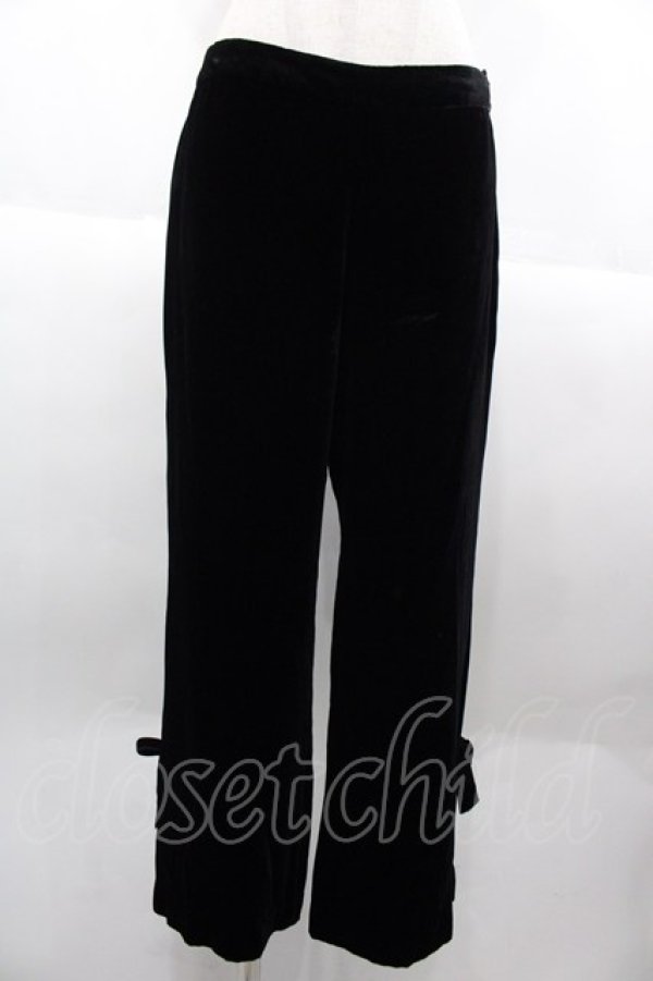 画像1: 【SALE】INGEBORG / ベルベットパンツ  黒 I-25-10-18-123-LO-PA-SA-ZT161 (1)