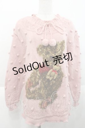 画像: WONDERFUL WORLD / Bearニットトップス  ピンク I-25-10-18-026-LO-TO-SA-ZI