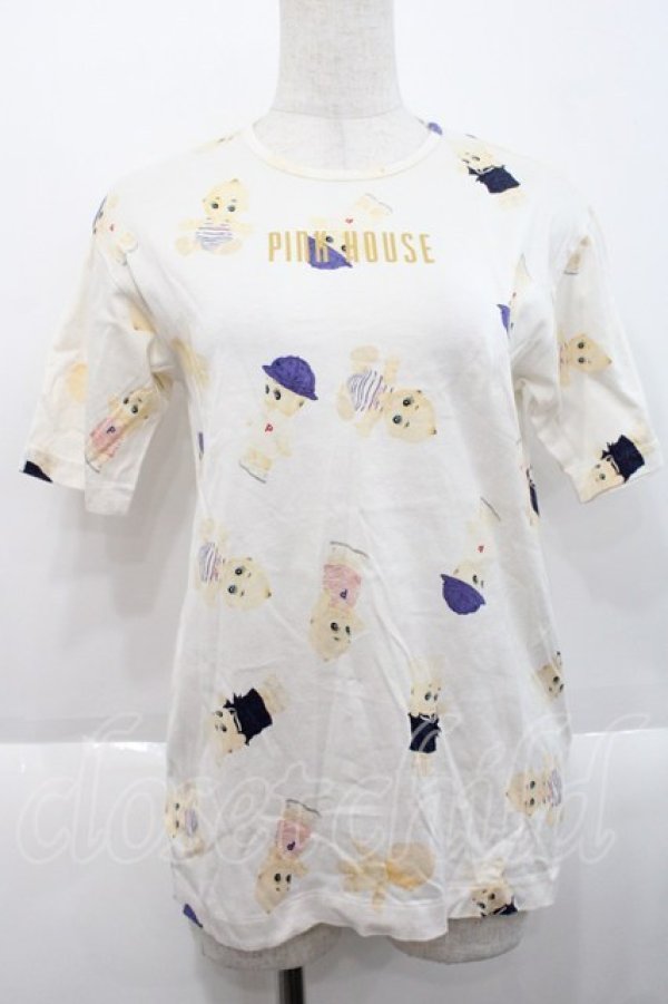 画像1: PINK HOUSE / キューピーpt半袖Tシャツ  ホワイト I-25-10-18-029-LO-TS-SA-ZT237 (1)