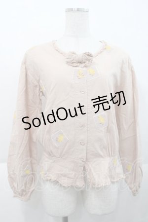 画像: PINK HOUSE / ヒヨコワッペンブラウス  ピンク I-25-10-18-035-LO-BL-SA-ZI