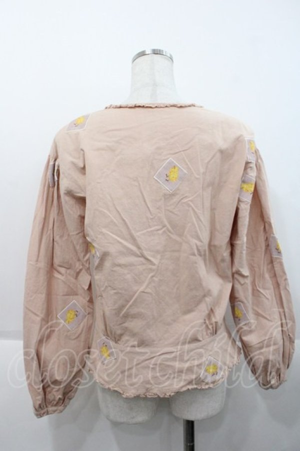 画像2: PINK HOUSE / ヒヨコワッペンブラウス  ピンク I-25-10-18-035-LO-BL-SA-ZI (2)