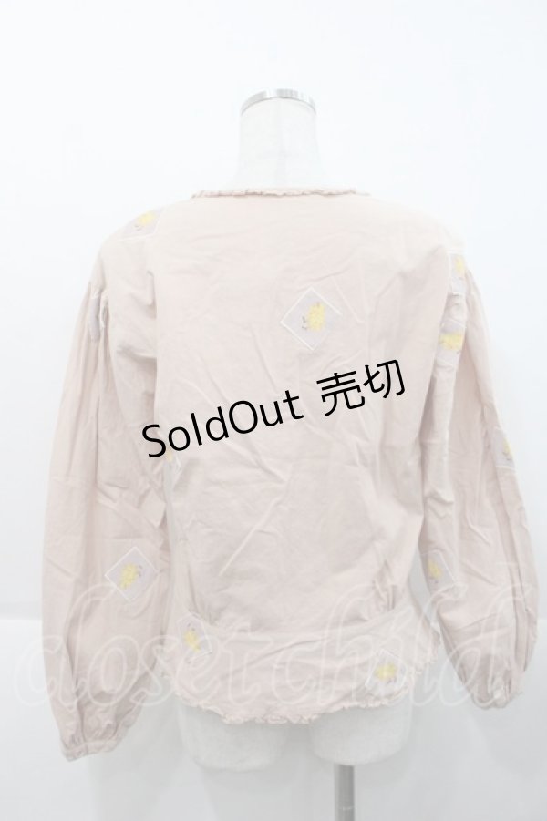 画像2: PINK HOUSE / ヒヨコワッペンブラウス  ピンク I-25-10-18-035-LO-BL-SA-ZI (2)