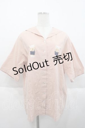 画像: PINK HOUSE / キューピー刺繍セーラー半袖ブラウス  ピンク I-25-10-18-038-LO-BL-SA-ZI