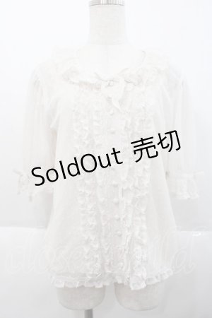 画像: PINK HOUSE / ポルカドットチュールブラウス  アイボリー I-25-10-18-040-LO-BL-SA-ZI