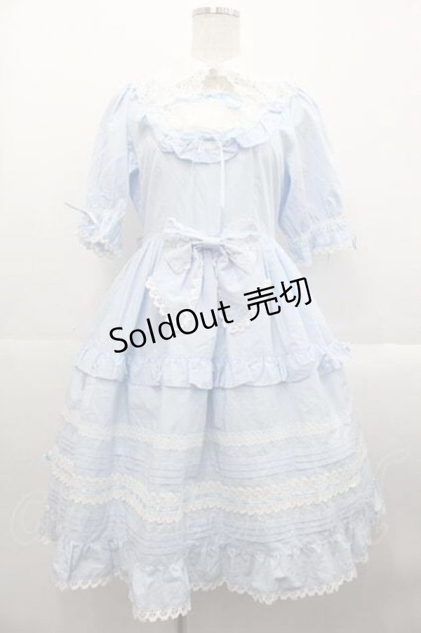 画像1: BABY,THE STARS SHINE BRIGHT / ジェノワーズワンピース  サックスＸ白 I-25-10-21-042-BA-OP-SA-ZI (1)