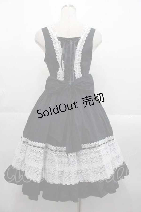 画像2: BABY,THE STARS SHINE BRIGHT / レースフリルジャンパースカート  黒Ｘ白 I-25-10-21-043-BA-OP-SA-ZI (2)