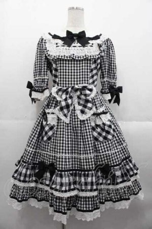 画像: BABY,THE STARS SHINE BRIGHT / Milky Gingham Dollワンピース  黒Ｘ白 I-25-10-21-044-BA-OP-SA-ZI