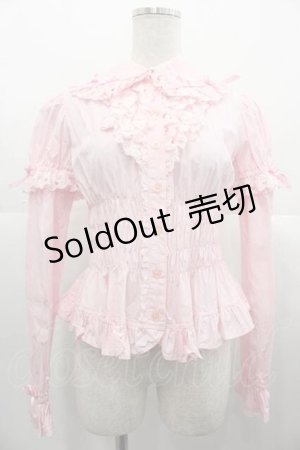 画像: Angelic Pretty / リボンちゃんシャーリング付け袖ブラウス  ピンク I-25-10-21-004-AP-BL-SA-ZI