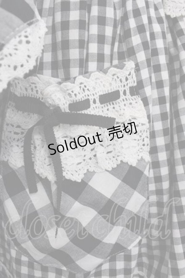 画像4: BABY,THE STARS SHINE BRIGHT / Milky Gingham Dollワンピース  黒Ｘ白 I-25-10-21-044-BA-OP-SA-ZI (4)