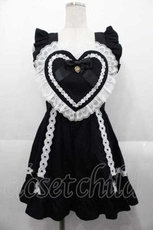 画像: BABY,THE STARS SHINE BRIGHT / ハートエプロン  黒Ｘ白 I-25-10-21-046-BA-TO-SA-ZI