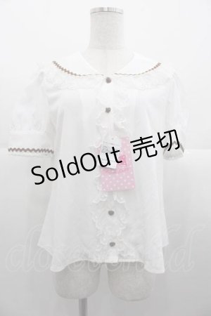 画像: Angelic Pretty / Bunnyセーラーブラウス  白Ｘブラウン I-25-10-21-006-AP-BL-SA-ZI