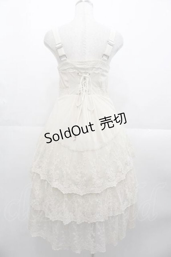 画像2: OZZ ANGELO / レース3段ジャンパースカート  アイボリー I-25-10-21-061-OO-OP-SA-ZI (2)