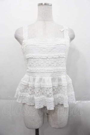 画像: merry jenny / リボンレースペプラムビスチェ  ホワイト I-25-10-21-064-LO-TO-SA-ZI