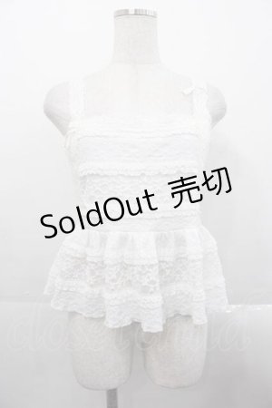 画像: merry jenny / リボンレースペプラムビスチェ  ホワイト I-25-10-21-064-LO-TO-SA-ZI