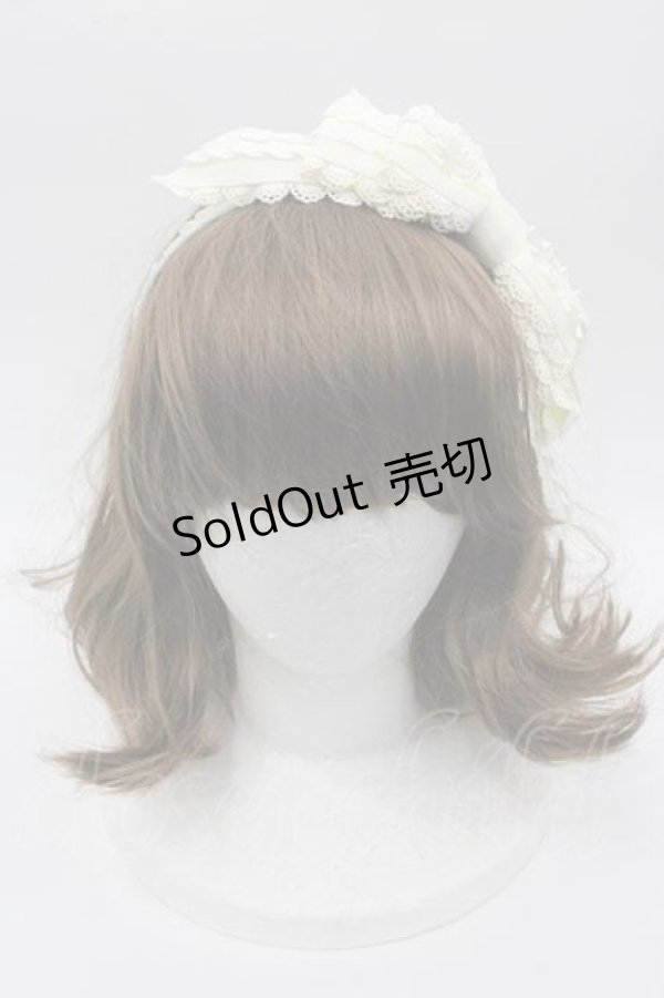 画像2: ALICE and the PIRATES /  ローズフリルグログランカチューシャ  生成り I-25-10-21-092-PA-AC-SA-ZI (2)