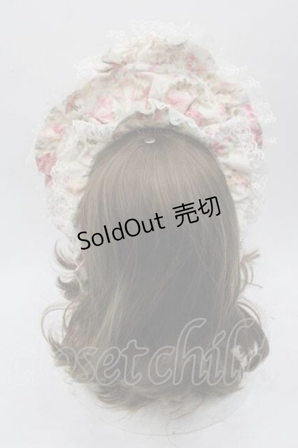 画像2: metamorphose / ローズハーフボンネット  アイボリーＸピンク I-25-10-21-098-ME-AC-SA-ZI (2)