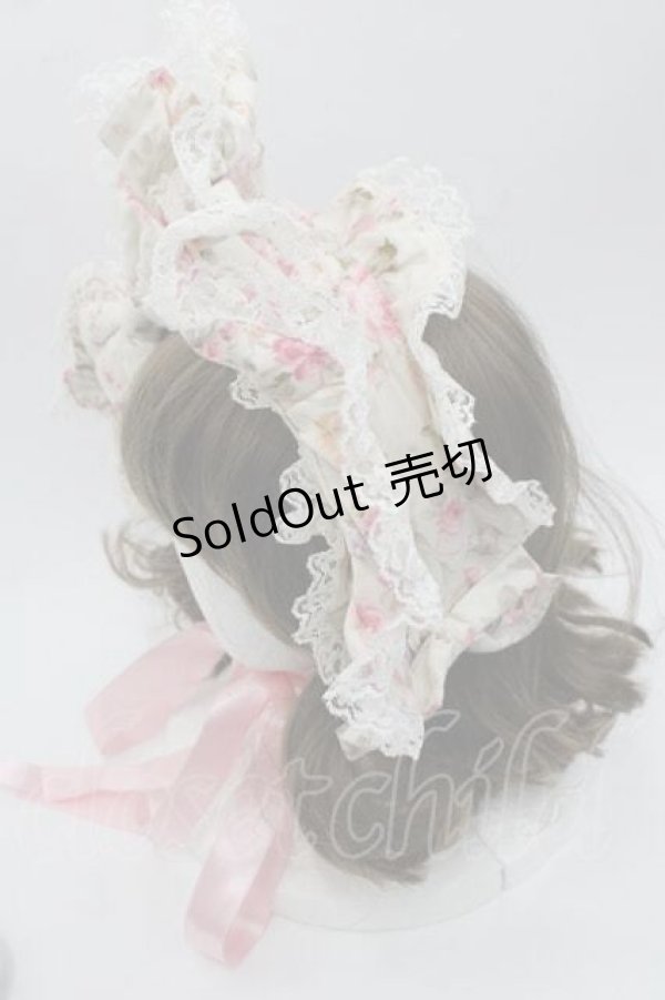 画像3: metamorphose / ローズハーフボンネット  アイボリーＸピンク I-25-10-21-098-ME-AC-SA-ZI (3)