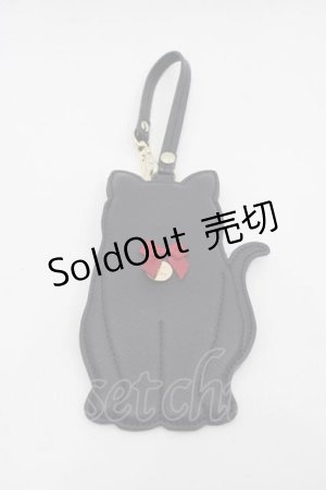 画像: Maison de FLEUR / くろねこパスケース  黒Ｘ赤 I-25-10-21-108-LO-ZA-SA-ZI