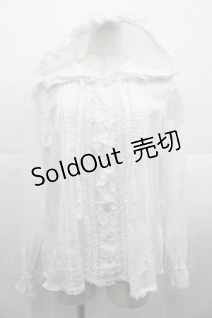 画像: PINK HOUSE / スコッチテリア刺繍ワッペン付きフードブラウス  白 I-25-10-21-011-LO-BL-SA-ZI