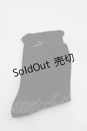 画像: PINK HOUSE / 透かし柄ソックス  黒 I-25-10-21-121-LO-ZA-SA-ZI