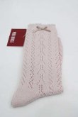 画像1: PINK HOUSE / 透かし柄ソックス  ピンク I-25-10-21-123-LO-ZA-SA-ZI (1)