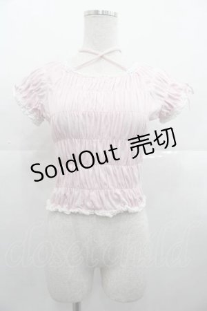 画像: Angelic Pretty / シャーリング半袖カットソー  ピンク I-25-10-21-012-AP-TO-SA-ZI