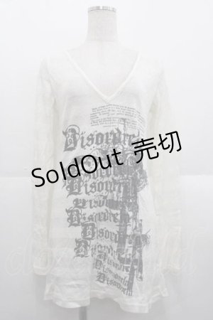 画像: h.ANARCHY / 後ろ編み上げ英字プリントカットソー  アイボリーＸ黒 I-25-10-21-021-HN-TO-SA-ZI