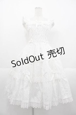 画像: Angelic Pretty / Romanticティアードジャンパースカート  白 I-25-10-21-029-AP-OP-SA-ZI