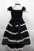 画像2: BABY,THE STARS SHINE BRIGHT / リボンミルキーシュガージャンパースカート  黒Ｘ白 I-25-10-21-036-BA-OP-SA-ZI (2)
