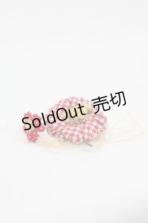 画像: PINK HOUSE / ギンガムチェックひな菊コサージュ  赤Ｘ白チェック I-25-10-24-048-LO-AC-SA-ZI