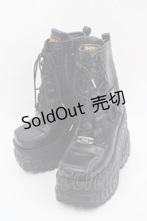 画像: YOSUKE / 厚底スニーカーブーツ 22.5 ブルーブラック I-25-10-24-050-PU-SH-SA-ZI
