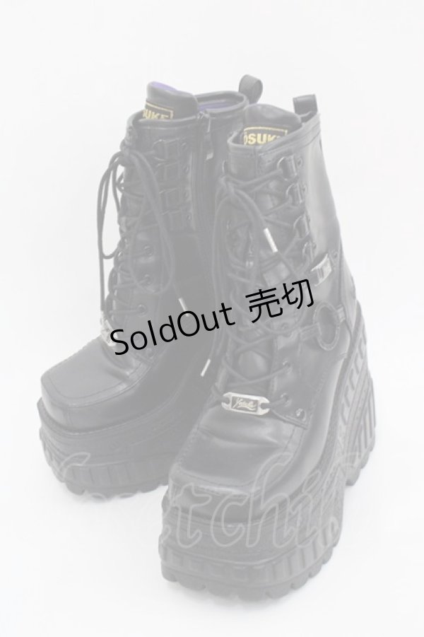 画像1: YOSUKE / 厚底スニーカーブーツ 22.5 ブルーブラック I-25-10-24-050-PU-SH-SA-ZI (1)