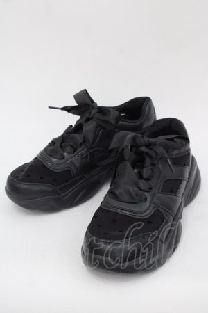 画像: m petit by misako / ハート柄チュールスニーカー L 黒 I-25-10-24-054-LO-SH-SA-ZI