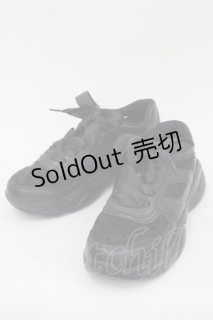 画像: m petit by misako / ハート柄チュールスニーカー L 黒 I-25-10-24-054-LO-SH-SA-ZI