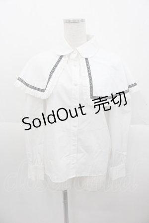 画像: epine / フリルレースケープ2wayブラウス  白ｘ黒 I-25-10-24-060-LO-BL-SA-ZI