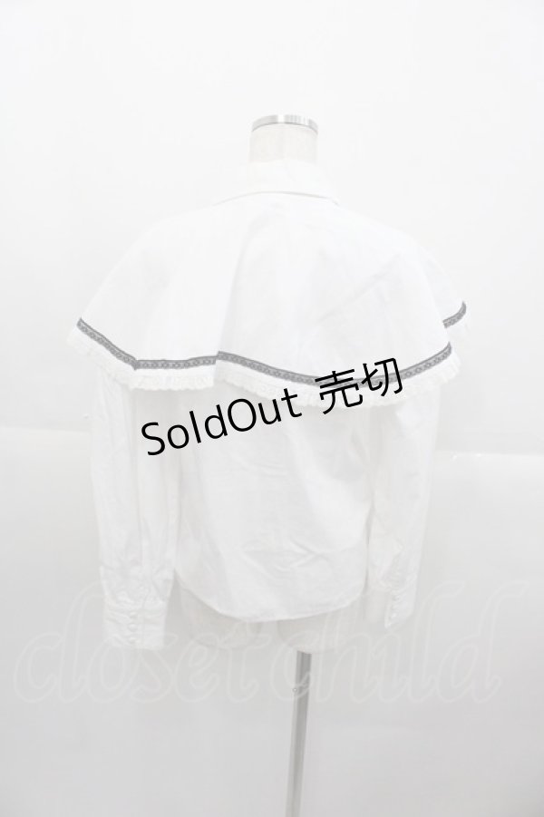 画像3: epine / フリルレースケープ2wayブラウス  白ｘ黒 I-25-10-24-060-LO-BL-SA-ZI (3)