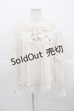 画像: PINK HOUSE / Berry Rose刺繍入りブラウス  生成り I-25-10-24-061-LO-BL-SA-ZI