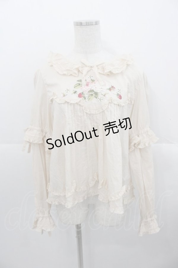 画像1: PINK HOUSE / Berry Rose刺繍入りブラウス  生成り I-25-10-24-061-LO-BL-SA-ZI (1)